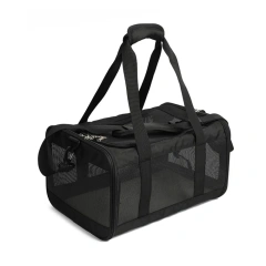 Lightweight Canvas Pets Travel Handbag Breathable Large Capacity Cat Bag Foldable Portable Pet Airline Bag Cat