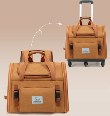 Large Capacity Breathable Pet Backpack Expandable Cat Travel Bag