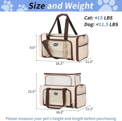 Airline Approved Pet Carrier for Cats, Expandable Dog Carrier Soft-Sided Carrier for Small Cats and Dogs with Extra Large Foldab