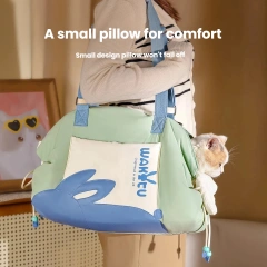 2 in 1 Cat Bag Portable Outdoor Breathable Pet Shoulder Backpack Mat Home Waterproof Cool Feeling