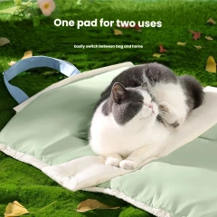 2 in 1 Cat Bag Portable Outdoor Breathable Pet Shoulder Backpack Mat Home Waterproof Cool Feeling