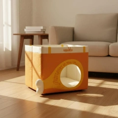 Paper Feline House Large Space Feline Scratch House Pet Furniture Lightweight Tear-Resistant for Indoor