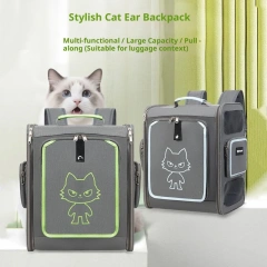 Multifunctional pet cat bag Large capacity outdoor travel pet backpack with tie rod breathable fat cat bag
