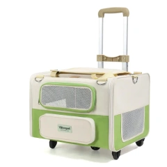 Foldable Oxford Pet Trolley Bag with Handle Large Capacity Breathable Carrier for Cats Dogs Travel & Car Use Over 7kg Load