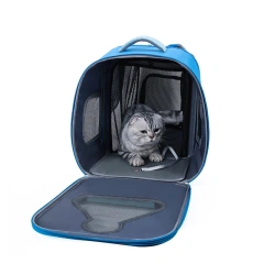 Expandable Foldable Cat Backpack for Outdoor Use - Breathable Large Space Portable Cat Carrier