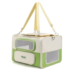 Foldable Oxford Pet Trolley Bag with Handle Large Capacity Breathable Carrier for Cats Dogs Travel