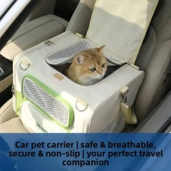Foldable Oxford Pet Trolley Bag with Handle Large Capacity Breathable Carrier for Cats Dogs Travel & Car Use Over 7kg Load