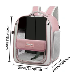 Breathable Portable Cat Carrier Transparent Large-Capacity Waterproof and Wear-Resistant Travel Backpack for Pets Foldable