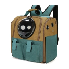Canvas Cat Carrying Backpack Large Capacity Cats Dogs Bag Portable Pet Bag for Outdoor Activities Pets Carriers Dog Travel Bags