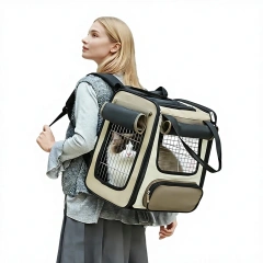 Factory Wholesale Pet Carrier Backpack Large Window Ventilated Design for Small Cats Dogs Buckle Support Collapsible Travel Vet