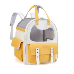 Large Capacity Pet Travel Outdoor Double Shoulder Backpack Carrier Bag Cat Handbag Breathable Foldable Bag