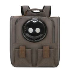 Canvas Cat Carrying Backpack Large Capacity Cats Dogs Bag Portable Pet Bag for Outdoor Activities Pets Carriers Dog Travel Bags