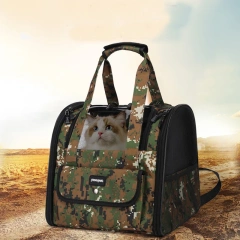 Camouflage Pet Cat Carrier Bag Outdoor Travel Backpack for Cats Small Dogs Birds Breathable Folding Pet Handbag