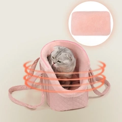 Pet Cat Tote Bag Autumn/Winter Ultra Light Quilted Cotton Pet Tote Bag Single Shoulder Cat Outdoor Bag