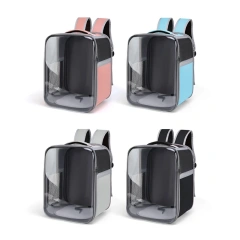 Transparent Outdoor Backpack Portable Cat Carriers Bag Breathable Pet Cats Dogs Birds Bag for Airline Approved Transport