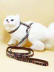 Fashion Free Shipping Printed Camouflage Cat Harness Leash Set
