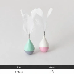 Tumbler Feather Cat Toy Interactive Entertainment Plaything Funny Boredom Relief Pet Accessory for Daily Indoor Kitten Playing