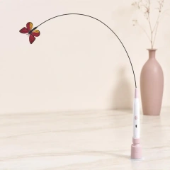 Electric Cat Teaser Electric Cat Butterfly Wand Toy with Suction Cup Automatic Kitten Teaser Stick Exercise Play Pet
