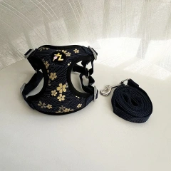 Japanese Wind Tang Grass Pattern Cherry Blossom Dog Cat Corgi Shiba Dog Chest Back Pull Chest Vest Chest Strap Small Dogs Leash