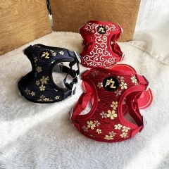 Japanese Wind Tang Grass Pattern Cherry Blossom Dog Cat Corgi Shiba Dog Chest Back Pull Chest Vest Chest Strap Small Dogs Leash