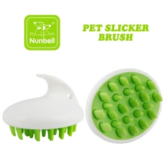 Nunbellpets Eco-friendly Soft Touch TPR & Plastic Bath Brush for Small Animals with Baby-friendly Cleaning and Massage Features