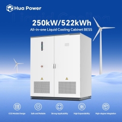 Hua Power 6000 Cycles All-in-one Liquid Cooling Cabinet Bess 250kW 522kWh C&I Energy Storage Systems LiFePO4 Battery, Liquid Cooling, 522.50kWh for Commercial & Industrial Applications