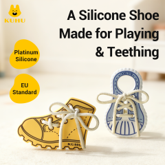 Babycloud KUHU Silicone Lacing Teether – Educational & Soothing Baby Toy | BPA-Free, Food-Grade Silicone