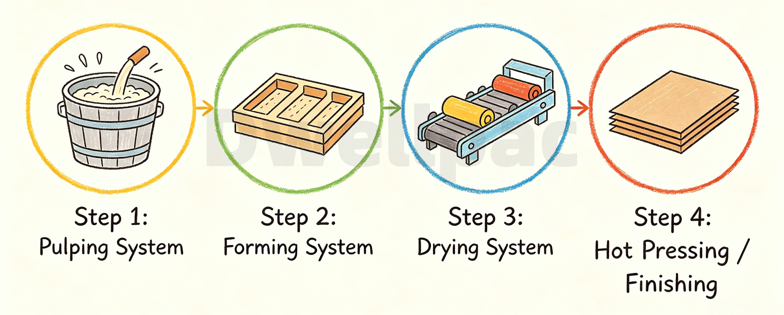 Pulping system used to prepare fiber slurry for molded pulp production