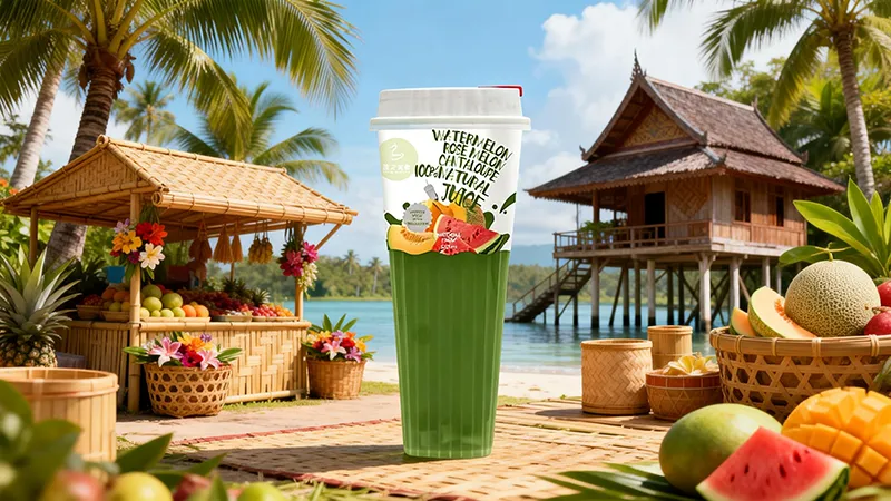 Watermelon Rose Honeydew Melon & Cantaloupe Fruit Juice