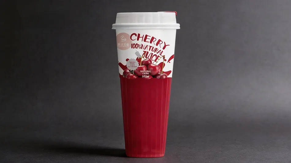 cherry juice with pulp 550ml cup fruit drink