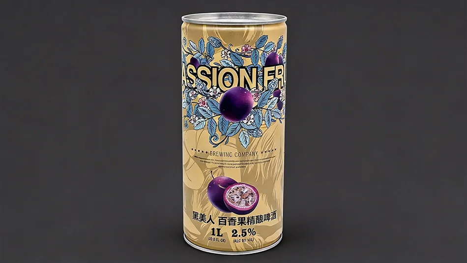 1000ml passion fruit flavor double fermentation craft beer in tin can for OEM private label beer brands
