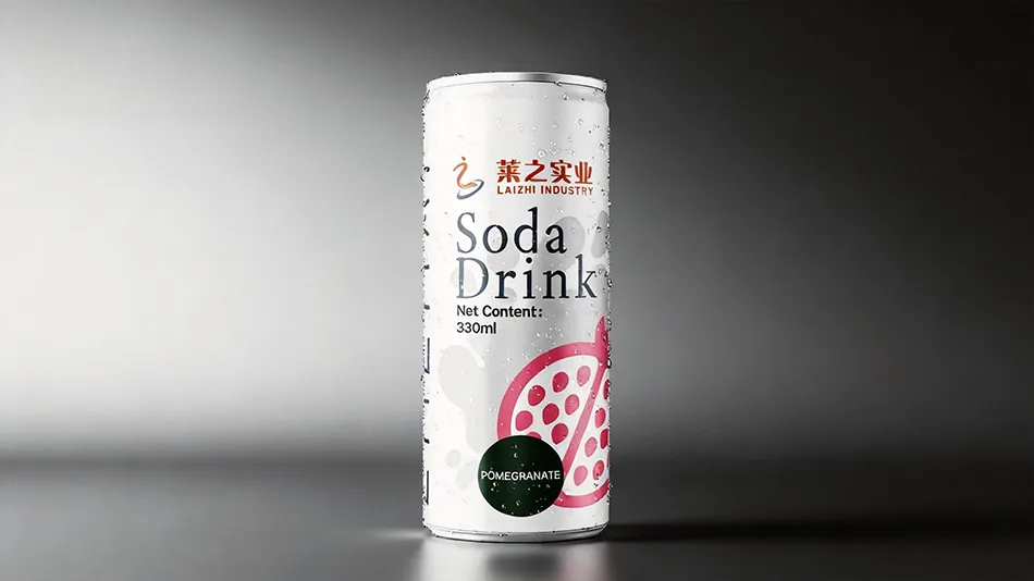 pomegranate soda water 330ml beverage sleek can