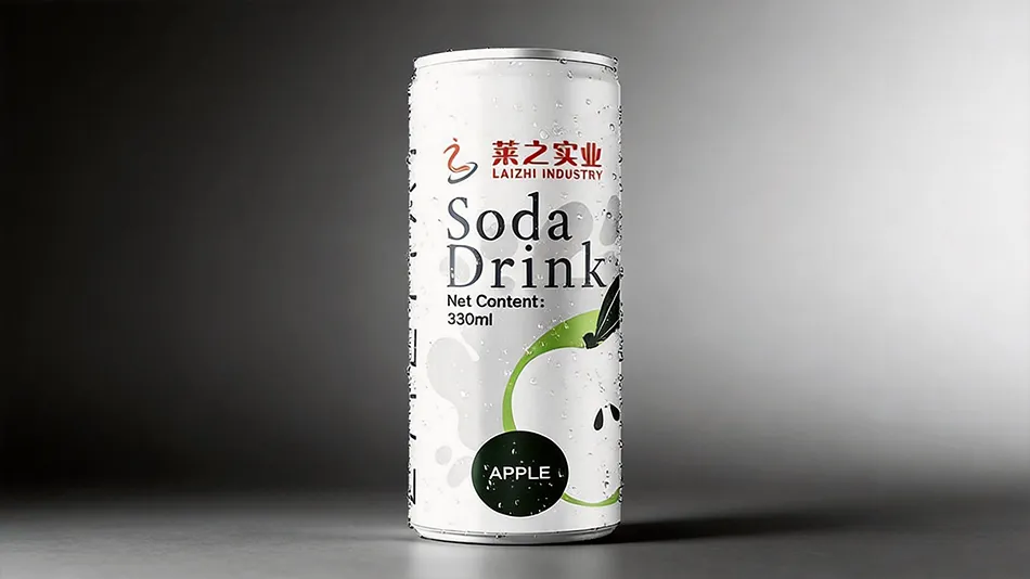 apple flavored soda water 330ml sleek can