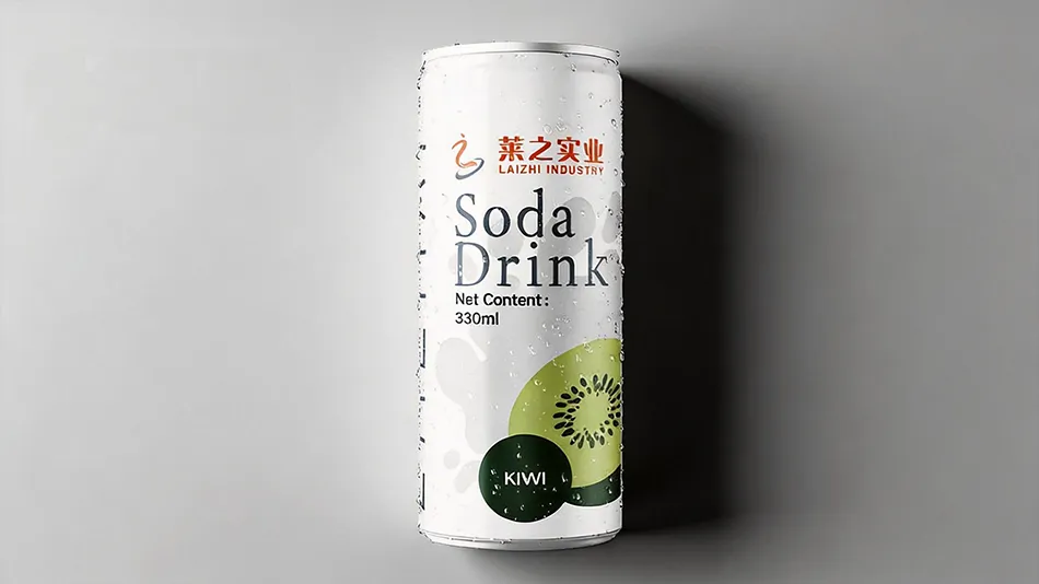 kiwi soda water 330ml sleek can