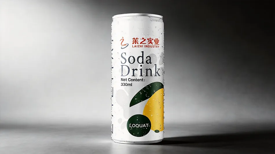 330ml loquat soda water in sleek aluminum can