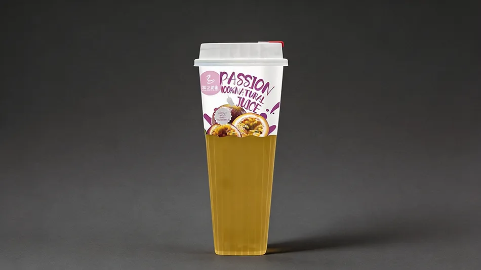550ml passion fruit juice with nata de coco cup