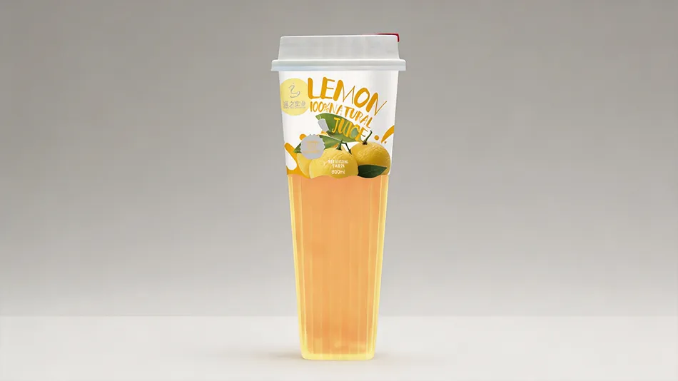 550ml lemon juice with nata de coco cup