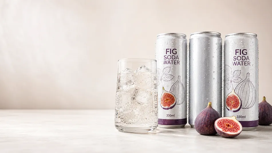 330ml Fig Soda Water canned beverage concept for an OEM project