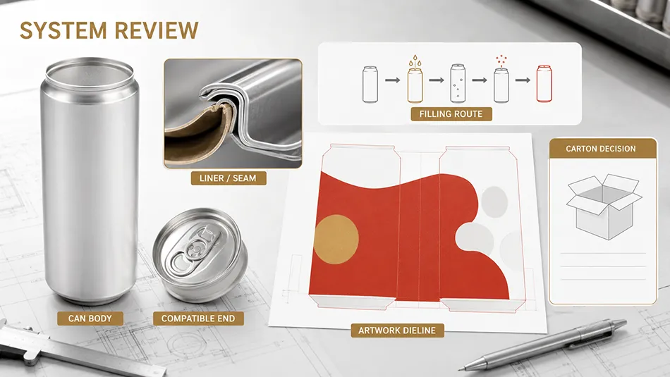 330ml can body end liner and artwork dieline under compatibility review