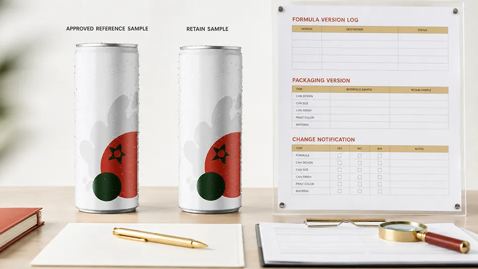 Hawthorn approved reference sample retain sample and version log compared for repeat ordering