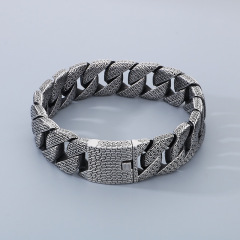 Fashion Cool Men Retro Silver Stainless Steel Wide thick Chain Chocker Necklace Jewelry