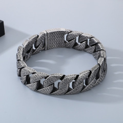 Fashion Cool Men Retro Silver Stainless Steel Wide thick Chain Chocker Necklace Jewelry