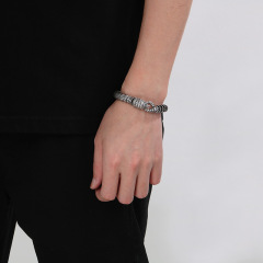 Fashion Cool Men Retro Silver Stainless Steel Snake Bracelets Jewelry