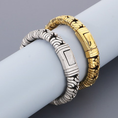 Fashion Cool Men Silver Gold Stainless Steel Bangles Bracelets