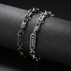 Fashion Cool Men 316L Fine Stainless Steel Link Twist Chain Bracelets