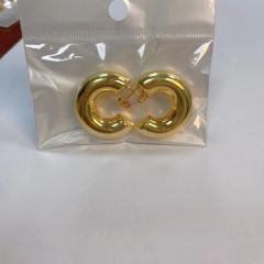 Fashion Men Women 18K Gold Plated 316L Fine Stainless Steel Circle Hoop Earrings Jewelry