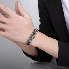 Fashion High Quality Cool Men 316L Fine Stainless Steel Link Black Chain Bracelets