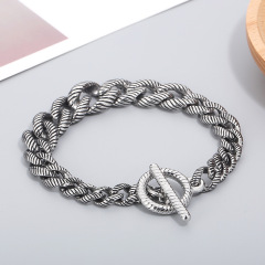 Fashion High Quality Cool Men 316L Fine Stainless Steel Link Black Chain Bracelets