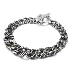 Fashion High Quality Cool Men 316L Fine Stainless Steel Link Black Chain Bracelets