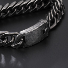 Fashion High Quality Cool Men 316L Fine Stainless Steel Link Black Chain Bracelets